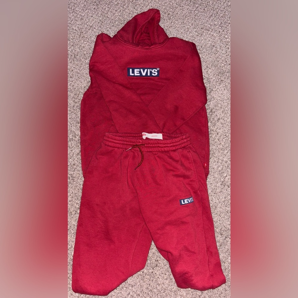 Levi's Red Sweatshirt and Joggers Set